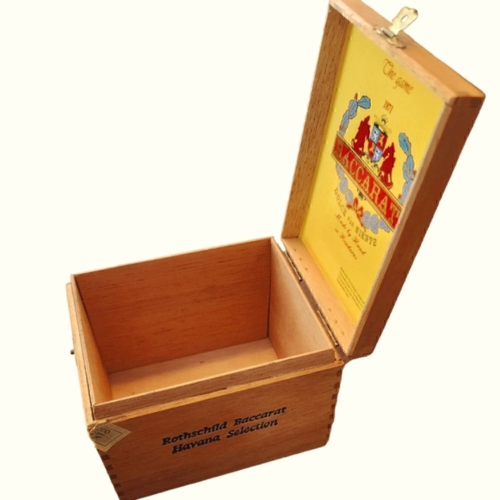 Vintage wooden Baccarat cigar box